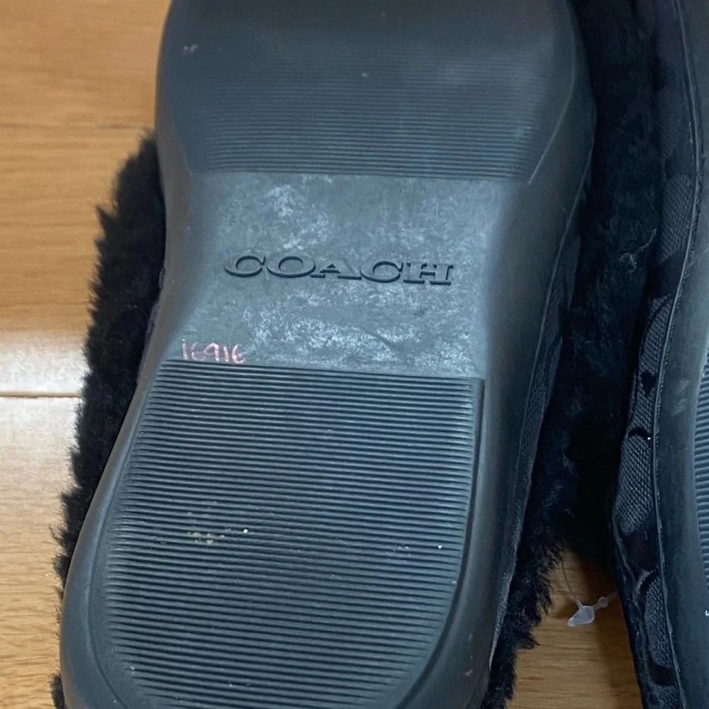 Coach Fiona Black Moccasin Slippers with Tassels - Picture 8 of 8